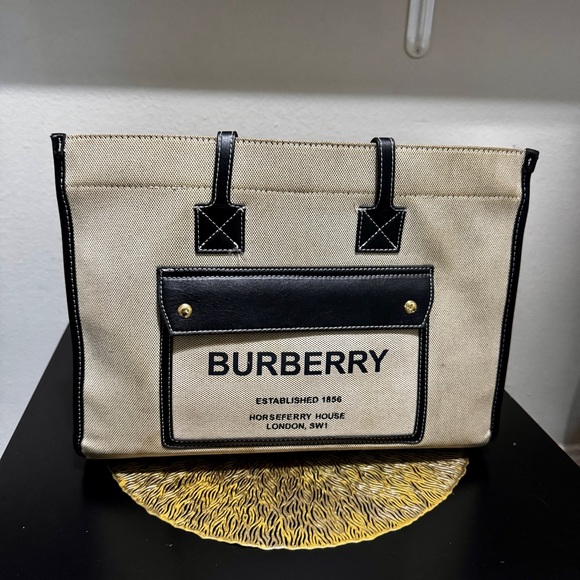 Burberry Handbags - Black and Tan Women’s Tote Bag by Burberry